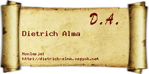 Dietrich Alma névjegykártya